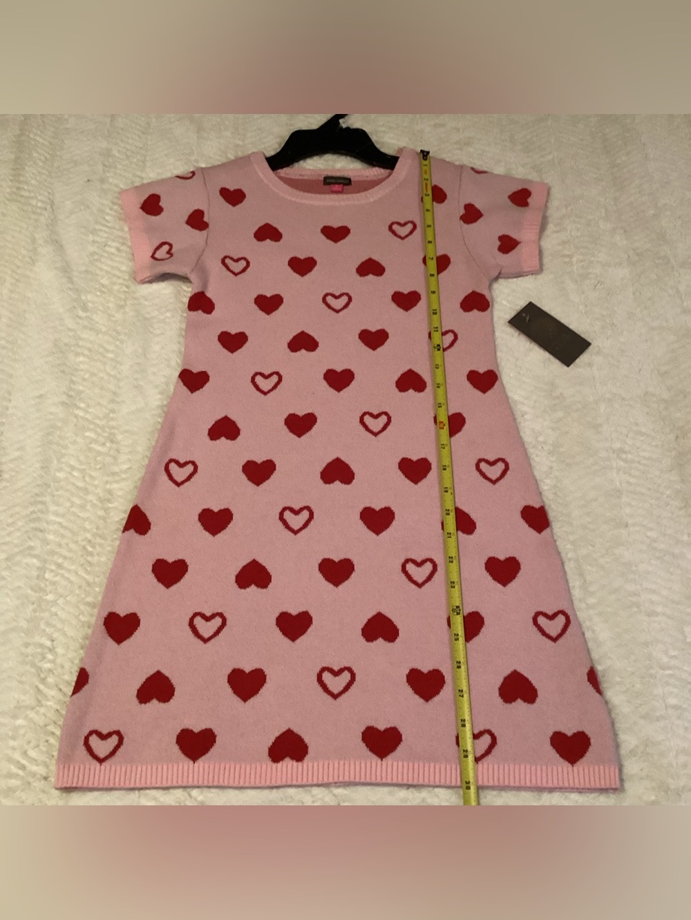 Vince Camuto  Girls Sz10 NWT Viscose Valentines Sweater Knit Dress Pink/red